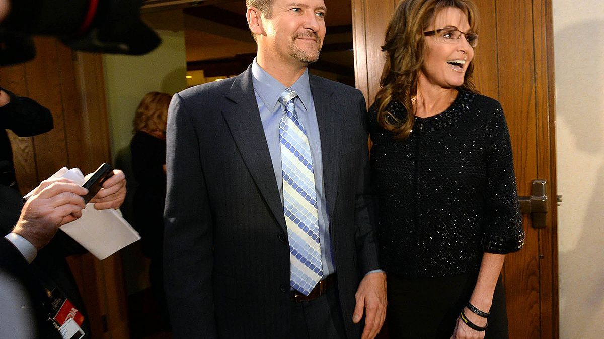 Image: Sarah Palin, right, former Governor of Alaska, and her husband, Todd