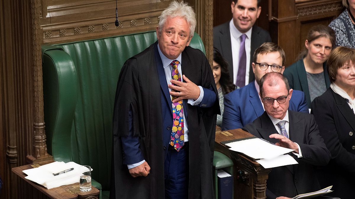 Image: Speaker John Bercow reacts as he delivers a statement in the House o