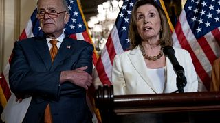 Image: Senate Minority Leader Chuck Schumer and Speaker of the House Nancy 