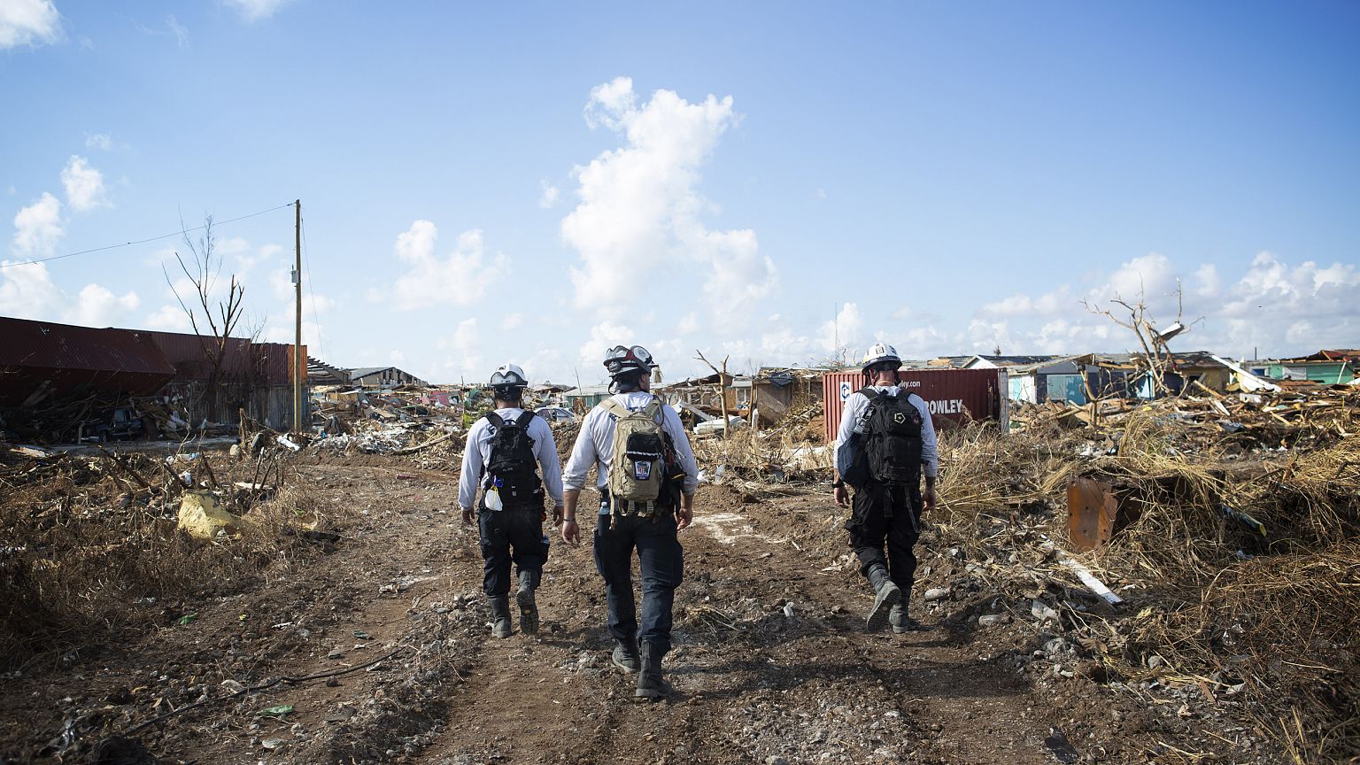In Abaco Islands, the letter D marks the site of a grim recovery effort