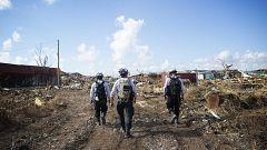 In Abaco Islands, the letter D marks the site of a grim recovery effort