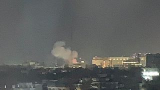 Smoke rising from the location of a blast near the U.S. embassy in Kabul