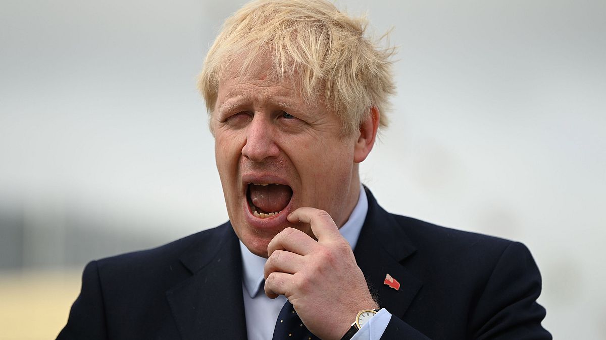 Image: Britain's Prime Minister Boris Johnson visits the NLV Pharos, a ligh