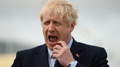 Image: Britain's Prime Minister Boris Johnson visits the NLV Pharos, a ligh