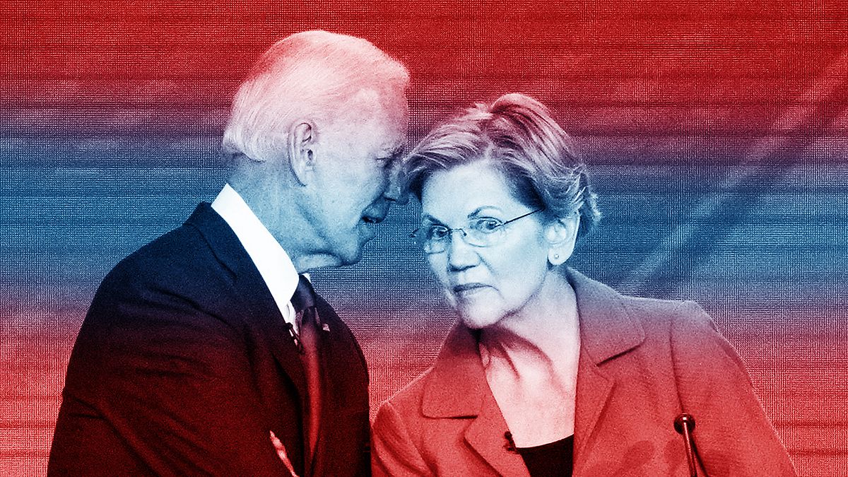Image: Former Vice President Joe Biden and Sen. Elizabeth Warren, D-Mass. t