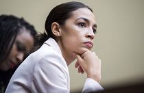 Image: Rep. Alexandria Ocasio-Cortez, D-NY, during a House Oversight and Re