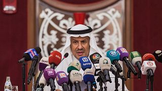 Image: Saudi Arabia's Energy Minister Prince Abdulaziz bin Salman gives a p