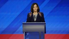 Image: Senator Kamala Harris speaks during the 2020 Democratic U.S. preside