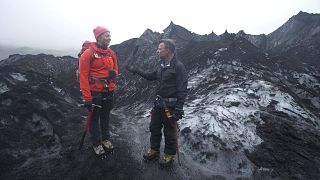 Image: Richard Engel and Sigurros Arnardottir, a masters student in glacial