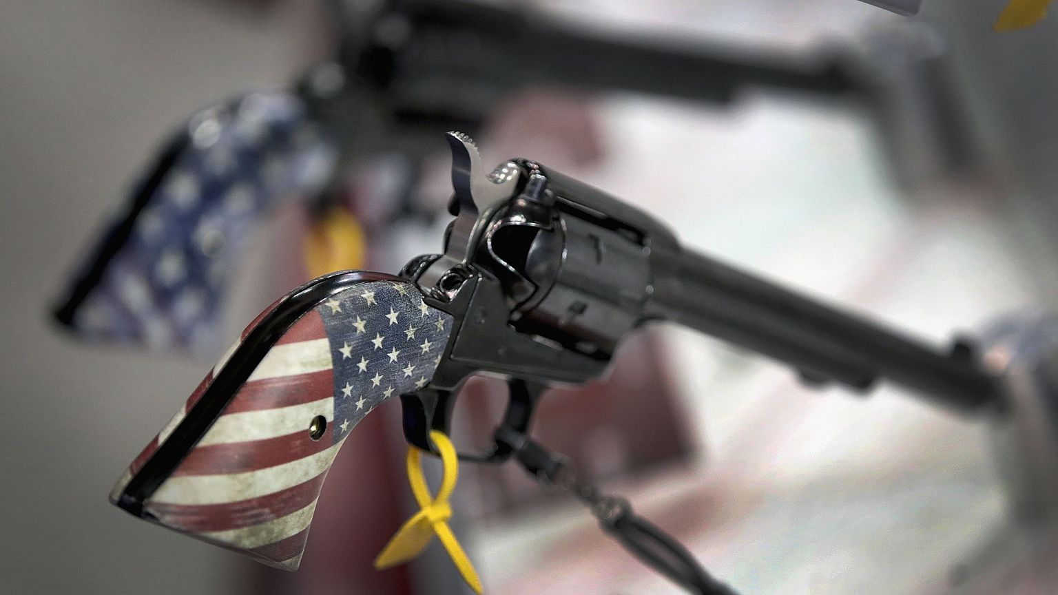 Image: Pistols are displayed in the Heritage Manufacturing booth at the 148