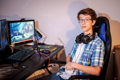 Jeremy Murray, a senior at Francis Howell Central High School and captain of the school\'s Overwatch team, practices several hours a day in hopes of earning an esports college scholarship.
