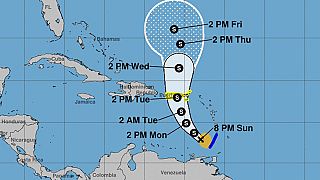 Image: The latest graph showing the approach of Storm Karen on Sept. 23, 20