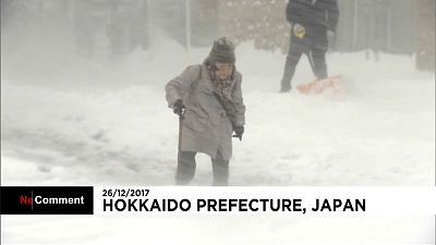شاهد: عاصفة تلجية تشل الحركة في شمال اليابان
