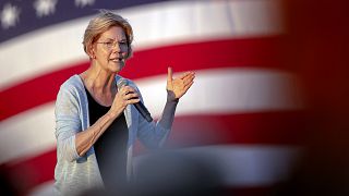 Image: Sen. Elizabeth Warren, D-Mass., speaks at a campaign rally in Austin