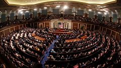 Image: President Donald Trump delivers his State of the Union address to a 