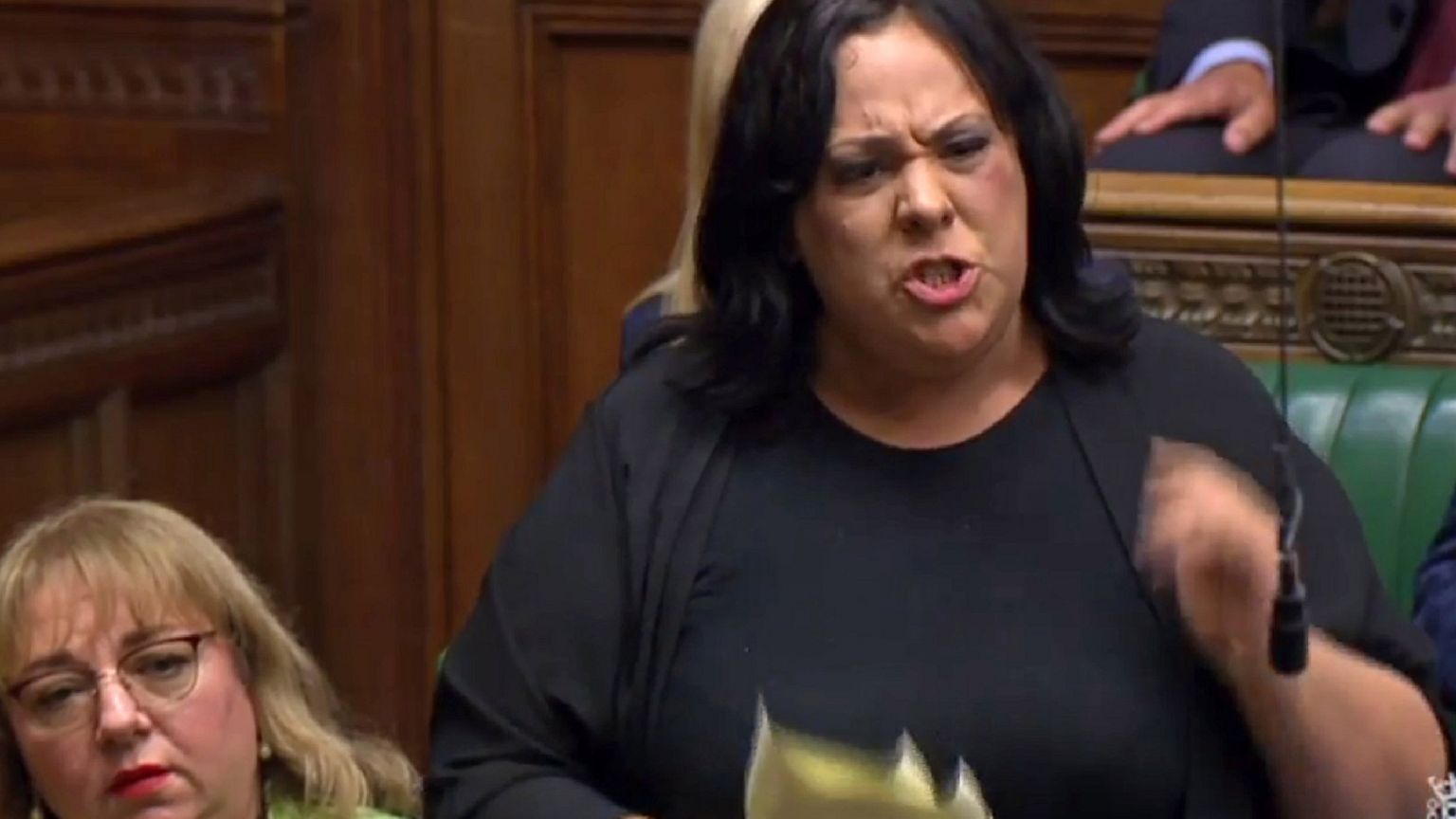 Image: British Labour Prty MP Paula Sherriff questioning the prime minister