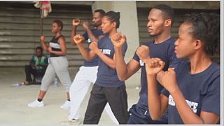 Nigerian women learning martial art for self defence