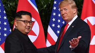 Image: President Donald Trump meets with North Korea's leader Kim Jong Un a