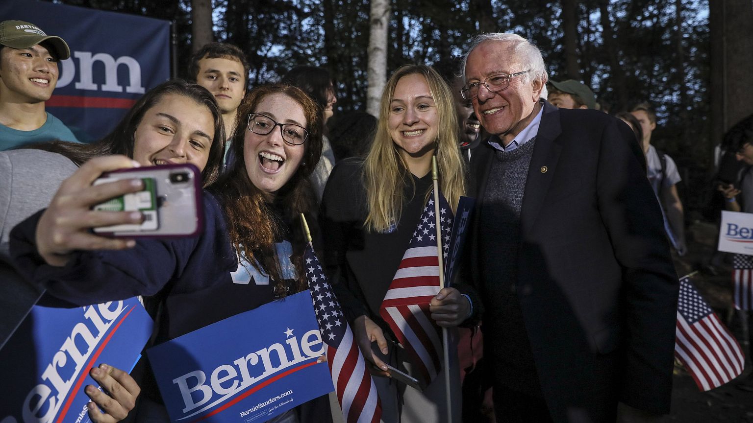 Image: Democratic presidential candidate Sen. Bernie Sanders, I-Vt., takes 