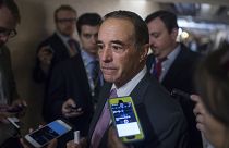 Rep. Chris Collins, R-N.Y., leaves a meeting of the House Republican Confer