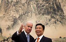 IMage: Vice President Joe Biden speaks with Chinese Vice Premier Li Yuancha