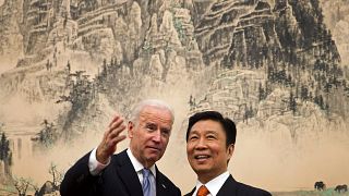 IMage: Vice President Joe Biden speaks with Chinese Vice Premier Li Yuancha