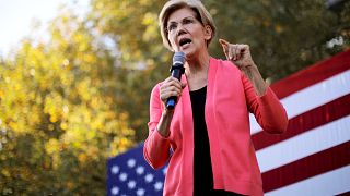 Image: Sen. Elizabeth Warren, D-Mass., speaks at a campaign rally in Keene,