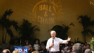 Image: Former Vice President Joe Biden campaigns during a meet and greet at