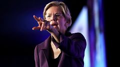 Image: Sen. Elizabeth Warren, D-Mass., speaks at the SEIU Unions for All Su