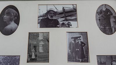 Photos of past generations of Haward oystermen and women.