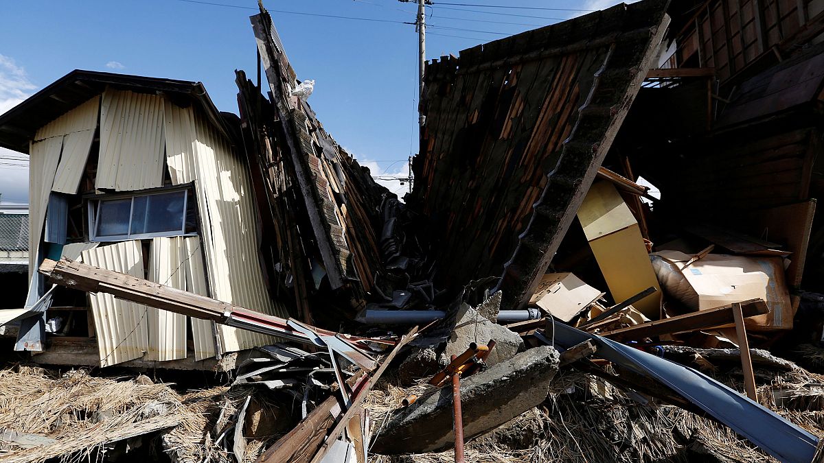 Image: Destroyed houses are seen, in the aftermath of Typhoon Hagibis, in K