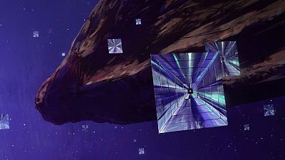 A fleet of laser sail spacecraft arriving at \'Oumuamua.
