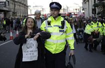 Image: Police officers remove Extinction Rebellion climate change protester