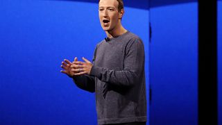 Image: Facebook CEO Mark Zuckerberg makes his keynote speech during Faceboo