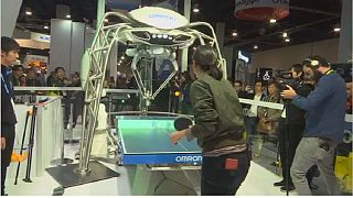 Ping-pong-playing robot amuses CES attendees