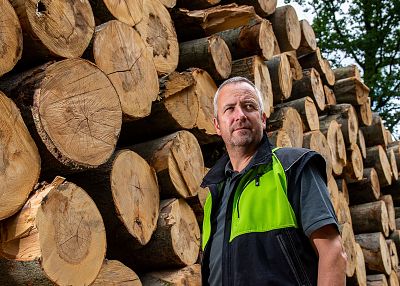Forester Dirk Fritzlar, who works in Hainich forest, is worried about its future, Sept. 5, 2019.