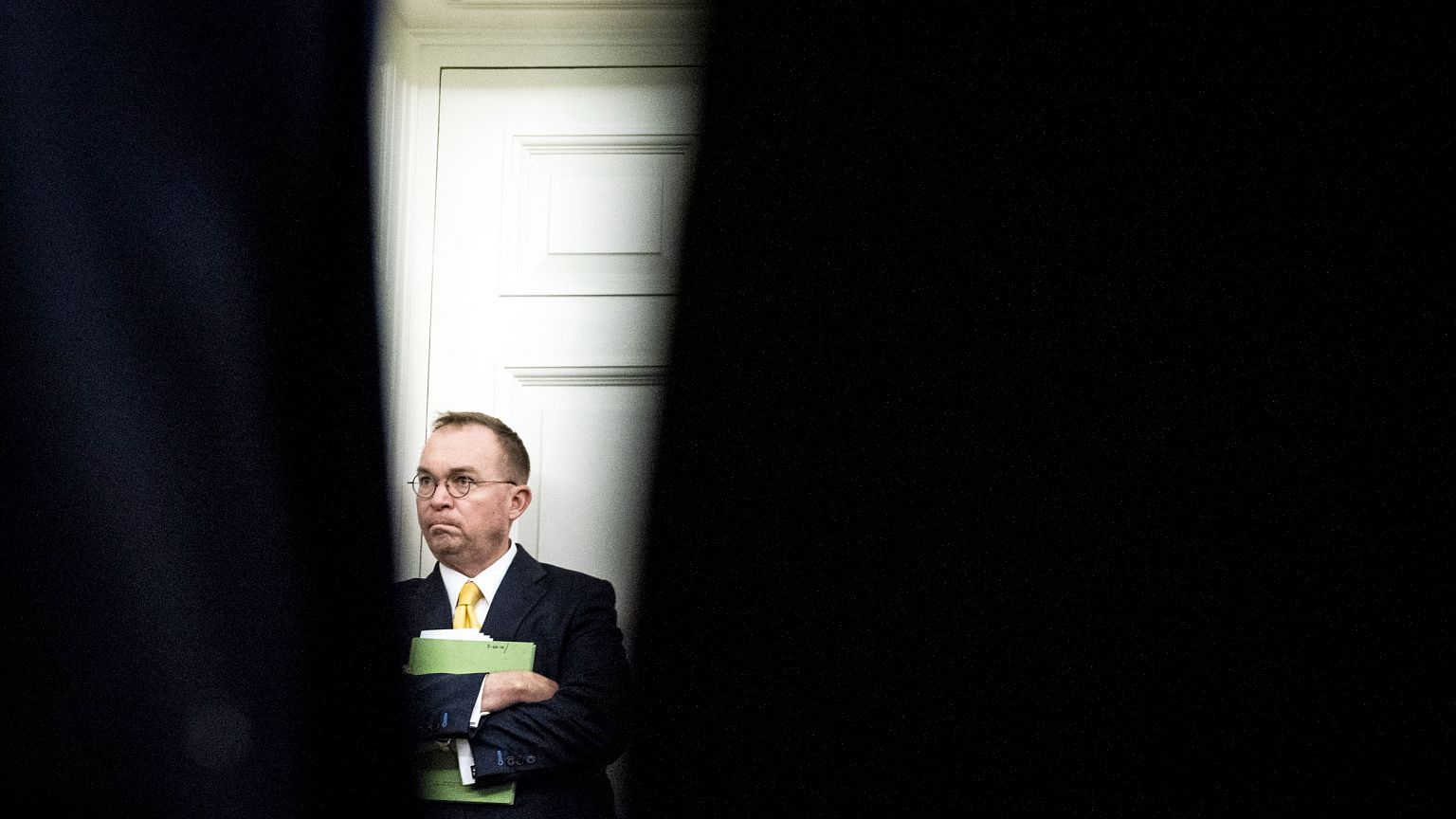 Image: Acting White House Chief of Staff Mick Mulvaney listens in the Oval 