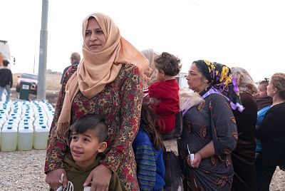 Randa Shekhums Hussein and her family fled from al Darbasiyah, just east of Ras Al-Ayn, to Dohuk earlier in the week.