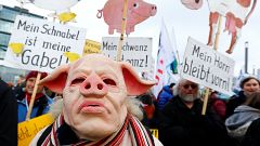 "Kein Schwein braucht Tierfabriken!" Zehntausende & Bauern mit 150 Traktoren in Berlin
