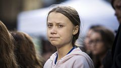 Image: Swedish climate activist, Greta Thunberg, attends a climate rally, i
