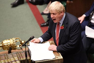 Boris Johnson addresses the House of Commons on Tuesday.