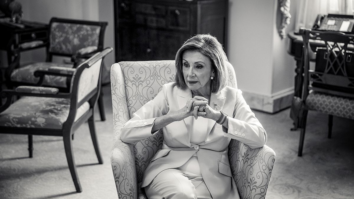 Image: House Speaker Nancy Pelosi in her office at the Capitol on Sept. 27,