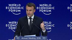 Davos 2018 - Merkel und Macron auf dem Weltwirtschaftsforum