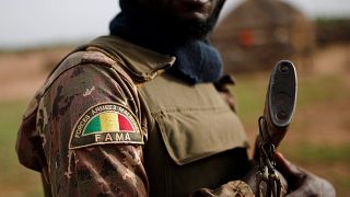 Image: A Malian Armed Forces (FAMa) patch worn by a soldier is pictured dur