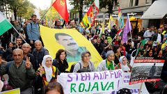 Image: Kurds demonstrate against Turkey's military action in northeastern S