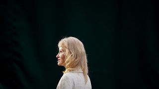 Image: White House counselor Kellyanne Conway speaks to reporters on May 1,