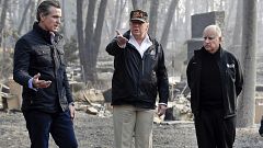 Image: President Donald Trump and Governor-elect Gavin Newsom visit a neigh