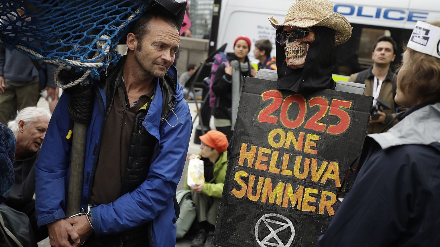 Image: Climate protesters block Millbank in central London