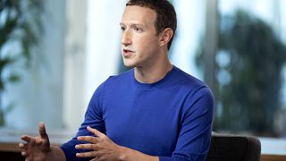 Image: Mark Zuckerberg speaks during an interview with Lester Holt at Faceb