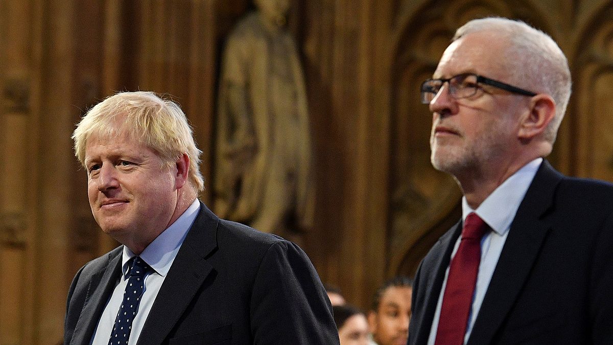 Image: Britain's Prime Minister Boris Johnson and main opposition Labour Pa